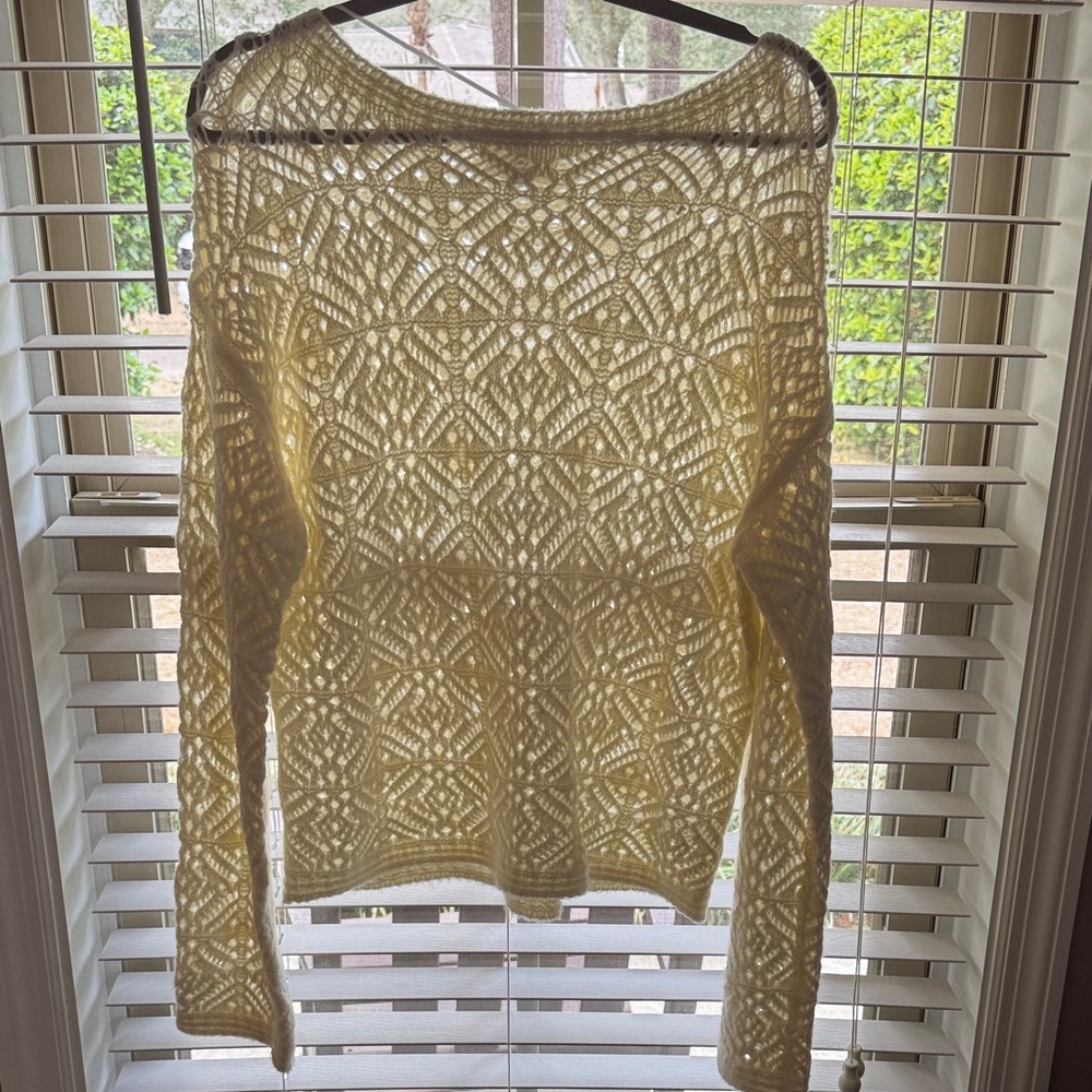 White Lace Knit Sweater